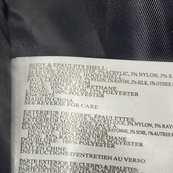 Michael Kors Wool Coat Womens 10 Hooded Pockets NWT $360 Dark Gray - Picture 11 of 14